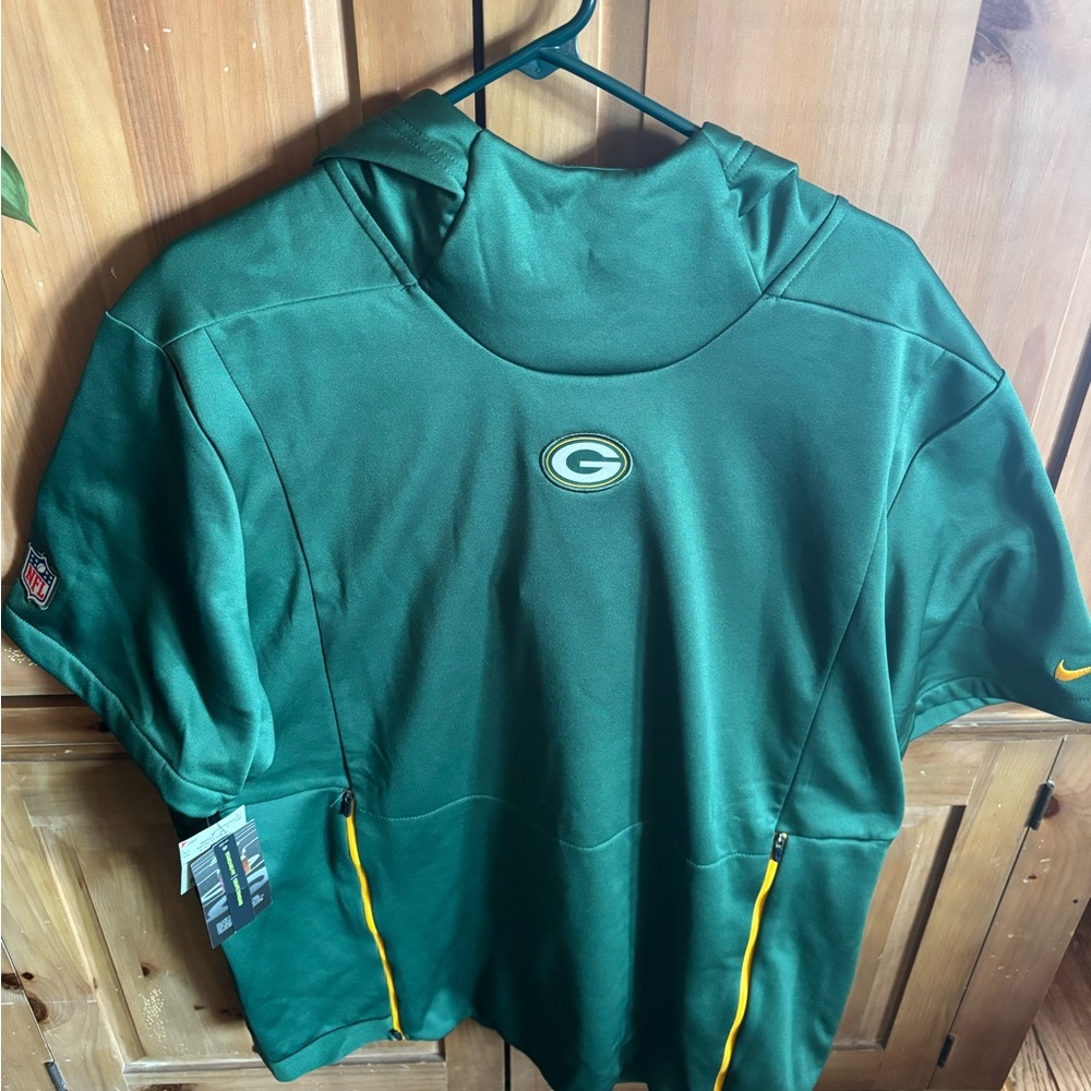 Nike Green and Yellow Lightweight Short Sleeve Hoodie